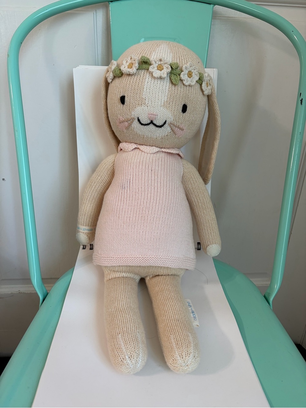Cuddle & Kind Hannah The Bunny Blush Regular 20" Hand-Knit 100% Cotton
